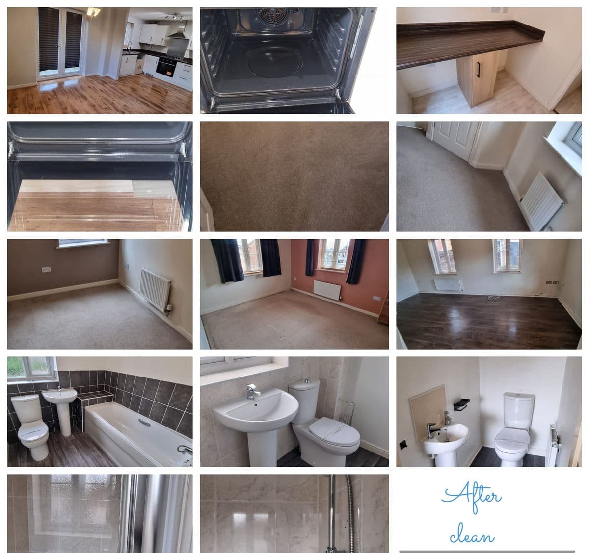 Whole property — the same rooms, floors and bathroom after cleaning